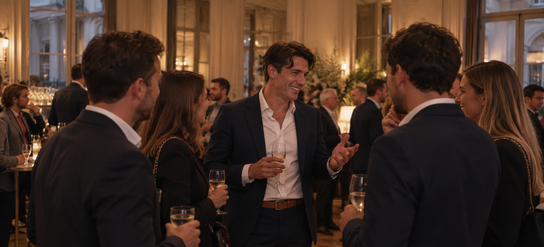 Les participants échangeant autour d'un cocktail après la conférence